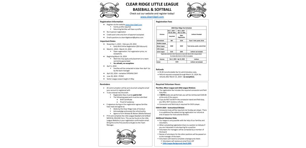 Registration Opens November 1st!